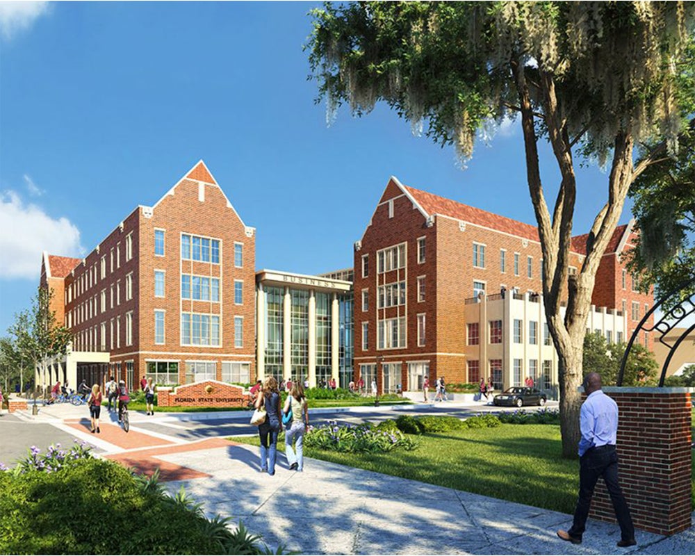 Image of exterior of FSU's Herbert Wertheim Center for Business Excellence